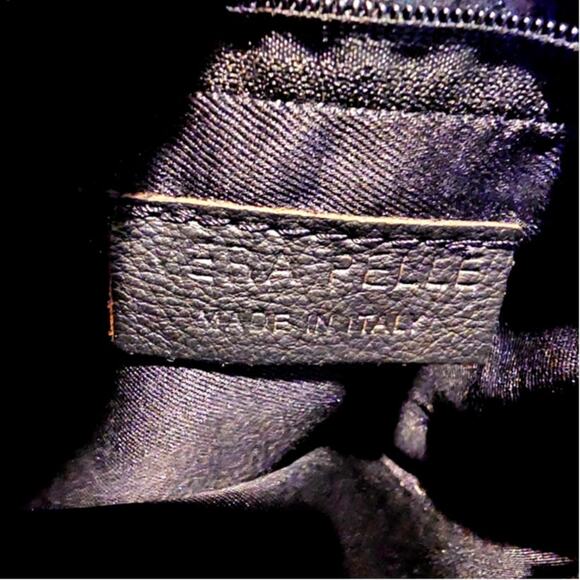 Vera Pella Italy Black Leather Chain Crossbody Purse Bag - Picture 4 of 10